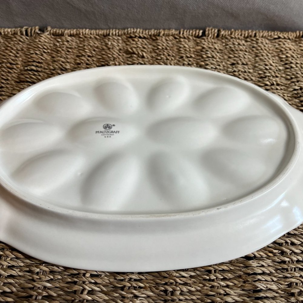 PFALTZGRAFFP - Fluted Deviled Egg Plate Tea Rose - Picture 3 of 5